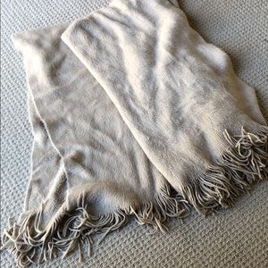 Throw blanket, 57” W x 48” L. Super soft!